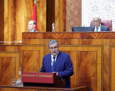 رئيس الحكومة عزيز أخنوش، خلال جلسة عمومية للأسئلة الشفهية حول موضوع " “التوجهات الاستراتيجية للمنظومة الصحية”.