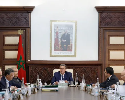 رئيس الحكومة عزيز أخنوش خلال ترأسه المجلس الحكومي