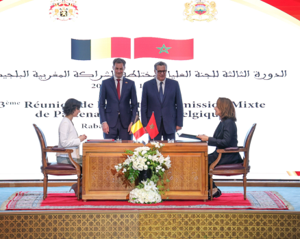 رئيس الحكومة عزيز أخنوش خلال أشغال الاجتماع الثالث للجنة العليا المشتركة للشراكة المغرب-بلجيكا، والتي ترأسها إلى جانب الوزير الأول البلجيكي، ألكسندر دي كرو